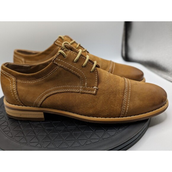 Steve Madden Loafers Oxford Mens 8 Leather Lace Up Camel Brown main image 7